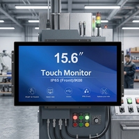 Nouvel écran tactile industriel intégré IPS de 15,6 pouces HMI 1920x1080 capacitif USB/VGA/RS232 en stock Linux Métal Business DC