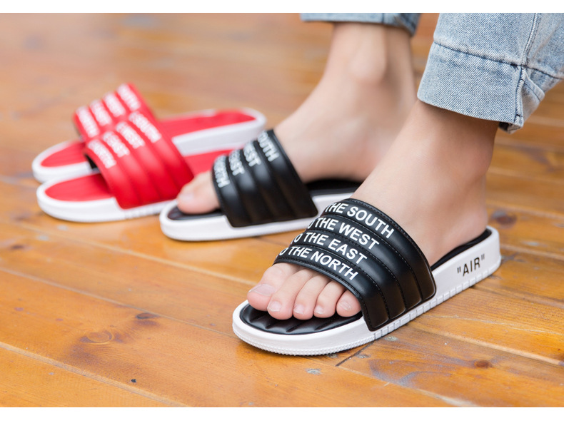 New Design Men Sandals Outdoor Leather Air Cushion Slippers PVC Non-slip Home Slippers