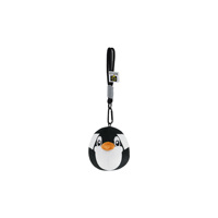 Porte-clés en peluche rond en forme de pingouin OEM ODM avec bec brodé en 3D, cordon robuste, accessoire pour sac