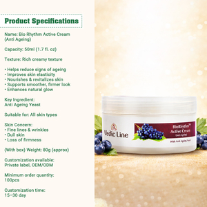 Crema Facial Bio Rhythm Active 50ml, Fórmula para Hidratación Profunda, Aclaramiento de la Piel y Cuidado Antienvejecimiento, Venta al Por Mayor - Product Image 4