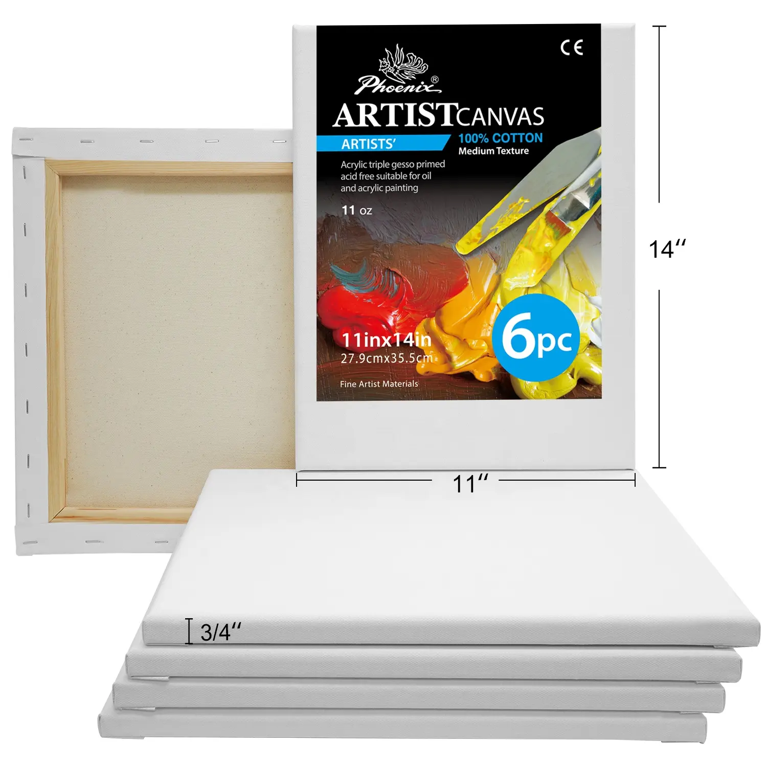 Phoenix Solid Wood Painting Frame 100% Cotton White Stretched Canvas Frame for Painting