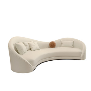 Canapé en tissu incurvé moderne, forme spéciale, pour hôtels, salon, rembourrage en tissu, <span class=keywords><strong>demi</strong></span>-rond, ensembles de canapés noirs - Product Image 6