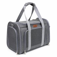 Bolsa de Transporte Plegable para Mascotas, de Oxford, con Ventana de Malla Transpirable, para Viajes, para Gatos y Perros Pequeños, Ligera, con Múltiples Cierres, OEM