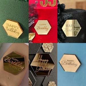 Decoración Hexagonal Acrílica para Pasteles con Diseño de Miel y Dulzura, Adorno para Cupcakes de Cumpleaños, Estilo Ins, Plástico de 1.3MM - Product Image 6