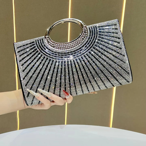 PLAYMAX Nouvelle Pochette de Soirée Classique pour Mariage, Demoiselle d'honneur, Fête, Banquet, Forme Carrée Horizontale, Capacité 1L, Téléphone, Carte d'identité - Product Image 1