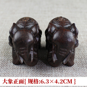 Vietnamese Agarwood <b>Elephant</b> Figurine Hand-held Tabletop Ornament Greywood Carving Small Animal Sculpture - Product Image 3