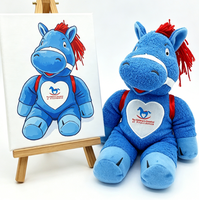 Peluche personnalisée animal bleu cheval jouet peluche bébé poupée cheval doux mascotte cheval jouets