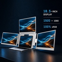 Moniteur portable pour ordinateur portable 18,5 pouces, tout neuf, avec extension d'écran quadruple, FHD 1080P, un seul câble Type-C, pour la multitâches au bureau