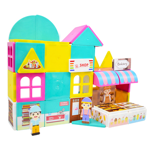 Ensemble de tuiles magnétiques en gros sur le thème des marchés DIY avec figurines, jouet éducatif pour enfants, conforme aux normes ASTM EN71 CPC CE - Product Image 1