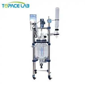 Réacteur en verre revêtu prêt à être expédié de 10L à 100L récipient de réaction de mélange pour le processus de décarboxlation