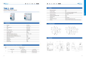 Disjoncteur différentiel (RCCB/RCD) électromagnétique de type AC 3P+N 80A TML1-100 - Product Image 6