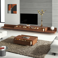 Meuble TV de luxe en aluminium alvéolé, table basse, console avec tiroirs, mobilier de salon pour appartement et hôtel contemporain