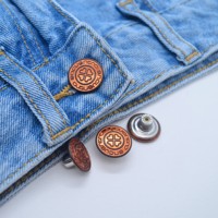 Botón de cobre para Vaqueros, vástago de latón personalizado, Metal lavable ecológico, Al Snap, 100 Uds. Para Vaqueros, chapado en Metal