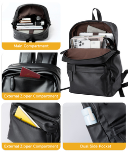 MOYYI Sacs en Cuir PU pour Hommes, <span class=keywords><strong>Sac</strong></span> <span class=keywords><strong>à</strong></span> <span class=keywords><strong>Dos</strong></span> d'École, <span class=keywords><strong>Sac</strong></span> <span class=keywords><strong>à</strong></span> <span class=keywords><strong>Dos</strong></span> en Cuir d'Affaires - Product Image 2