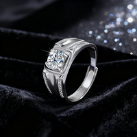 Bague de mariage en argent sterling S925, atmosphère luxueuse, mode, quatre griffes, couleur VVS D, 2 carats, moissanite, pour homme et femme