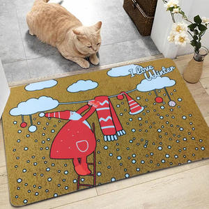 Alfombra moderna minimalista de fibra de coco, diseño novedoso de dibujos animados, 40x60 cm, antideslizante, para uso en la entrada del hogar - Product Image 4