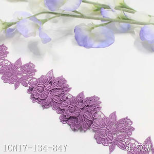 Оптовая продажа, партия, в наличии, 4,5 см, гипюр, химическая кружевная отделка, многоцветная вышивка, кружевная отделка - Product Image 5