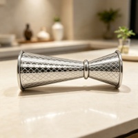Shaker à cocktails Boston haut de gamme en acier inoxydable 304 gravé, avec grille, tasse doseuse, outil de bar, cadeau martini argenté, écologique
