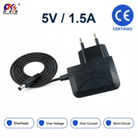 Adaptateur CE approuvé 5V 1.5A 7.5W, transformateur AC/DC 5 volts 1,5 ampères, prise murale ignifuge pour produits électroniques