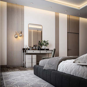 בית המלון חדר שינה ריהוט מודרני איטלקי יוקרתי המלכה קינג סייז עור מלא גודל מלא מיטה עץ מלא מסגרת חדר שינה - Product Image 4