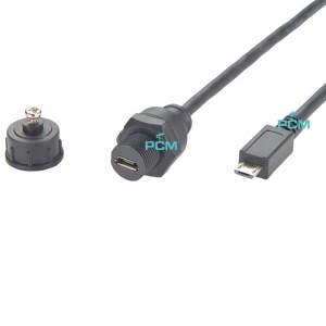 IP67 étanche Mirco USB mâle à femelle montage sur panneau Extension tableau de bord affleurant connecteur de câble de données électriques pour tableau de bord de <span class=keywords><strong>bateau</strong></span> de voiture - Product Image 5