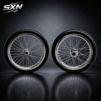 Kit de roues Supermoto électriques de 17 pouces pour Sur-Ron LBX Talaria CNC Argent Noir 70/90-17 90/80-17 Pneus de route Pièces de modification