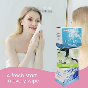 Lingettes démaquillantes biodégradables OEM emballées individuellement pour le visage et les yeux Lingettes nettoyantes portables sans alcool - Product Image 6