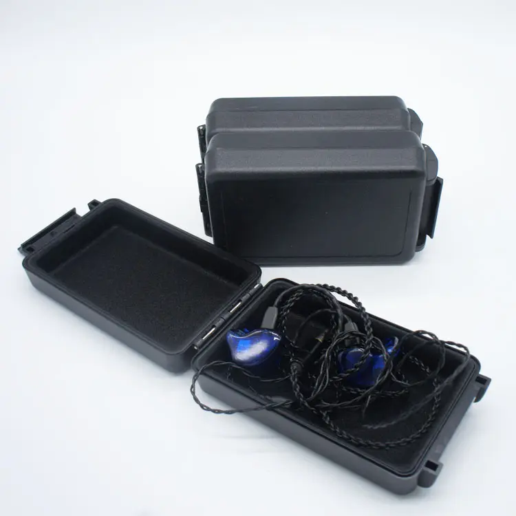 Kopfhörer IEM schwarz abs Kunststoff Hartsc halen koffer, weit verbreitete elektronische maßge schneiderte kleine kunden spezifische Werkzeug behälter Aufbewahrung koffer