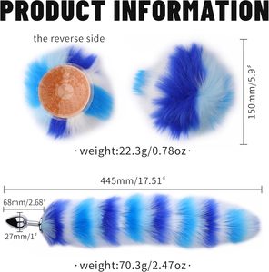 Set di 4 pezzi di sesso volpe <span class=keywords><strong>coda</strong></span> Anales spina giocattoli di testa <span class=keywords><strong>con</strong></span> orecchie di gatto cerchietto colletto di pasta per capezzoli - Product Image 2