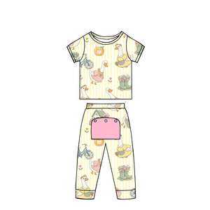 Детские летние комбинезоны Babylovey из бамбукового органического волокна с индивидуальным принтом, 0-3 месяца, оптом, на молнии в 2 направлениях, одежда для малышей - Product Image 3