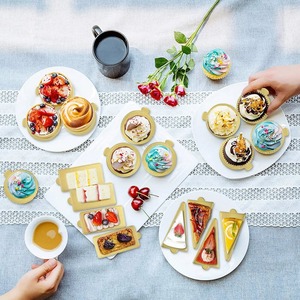 100pcs/set Golden Silver Mousse Mat Cake Base Boards Paper Board Shape <strong>Dessert</strong> <strong>Tray</strong> - Product Image 6