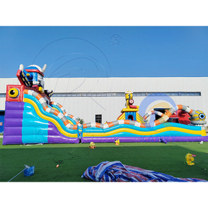 Tobogán Inflable Combinado con Zona de Saltos, Aventura de Robot Espacial, Parque Infantil con Temática del Espacio Exterior, <span class=keywords><strong>Alquiler</strong></span> Comercial para <span class=keywords><strong>Eventos</strong></span> al Aire Libre - Product Image 3