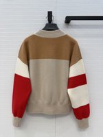 Hochwertige Damen-Wollstrickjacke mit Langen Ärmeln und Knöpfen, Farbblock-Mantel für Herbst und Winter, Lässige Mode