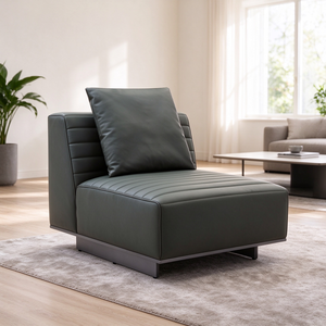 Sofá Modular Acanalado en Forma de U de 2 Plazas con Reposabrazos, Cojín Trasero Suelto y Base Metálica para Sala de Estar Moderna, Hotel o Villa - Product Image 2
