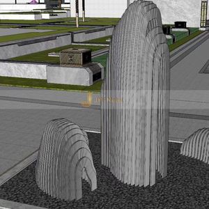 ประติมากรรมรูปทรงดวงอาทิตย์สไตล์อาร์ตเดโค M108 ทำจากสแตนเลส ทนทาน ใช้งานได้หลากหลาย กันน้ำ ติดตั้งบนพื้นกลางแจ้ง ตกแต่งอย่างมีชีวิตชีวา - Product Image 1