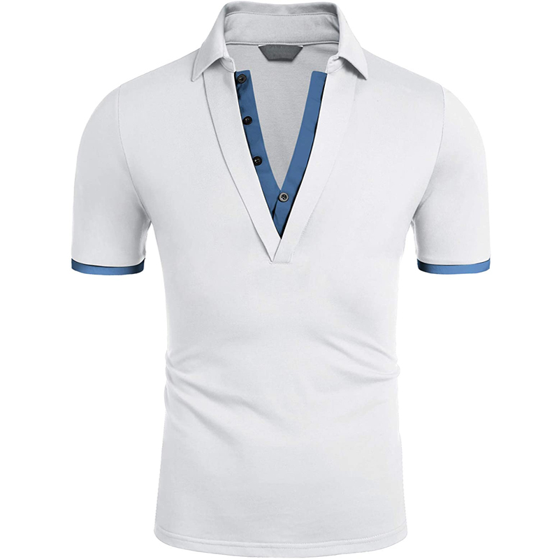 Wholesale Double Layers Collar Polo Shirt 100% Cotton Material