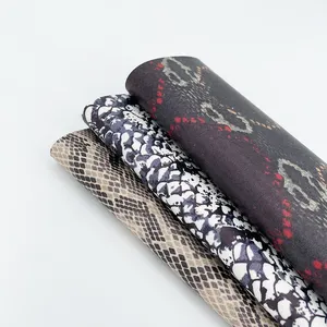 Hochwertiges, individuelles Monster Snake Pattern Eco Print PU-Material, modisches Leder-Polyester gewebe für Handtaschen