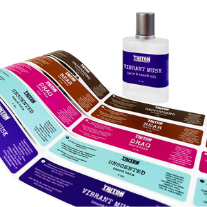 ฉลากน้ำมันใส่เครา Alpha-Groom-Shield ฉลากเคราแบบกำหนดเอง กันน้ำมัน กันน้ำ ผลิตจาก BOPP ผิวด้าน สำหรับขวดหยดขนาด 2 ออนซ์ - Product Image 1