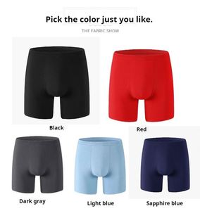 Anti-Chafing Long Leg Men's <b>Boxer</b> Briefs Soft Knitted Athletic Underwear Plus Size Comfortable Sports Design Anti-Ride Feature - Product Image 3