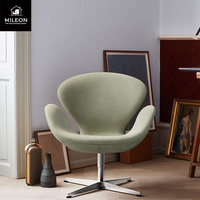 Fauteuil simple nordique en cuir et tissu, pivotant, relevable, pour hôtel, restaurant, négociation, ordinateur, détente, fauteuil en métal et flanelle