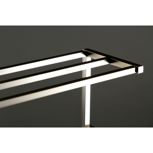 Étagère murale de luxe moderne à double niveau multifonctionnelle pour salle de bain, avec porte-serviettes portable, étagère supérieure de rangement et étagère inférieure en fil métallique en acier inoxydable - Product Image 4
