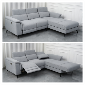Sofá en forma de L para sala de estar, juego de sofás seccionales de tela ajustable gris <span class=keywords><strong>Euro</strong></span> - Product Image 2