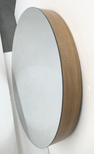 Miroir mural moderne à cadre rond en bois de frêne <span class=keywords><strong>simplement</strong></span> élégant pour le salon dressing chambre à coucher salle de bain villas hôtel appartement - Product Image 6