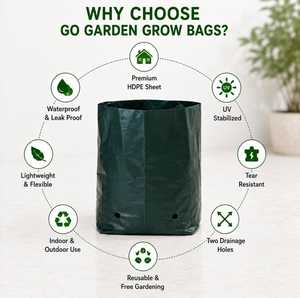 Sacs de culture verticaux en tissu non tissé noir avec trous de drainage, respirants, style ferme, pour plantes en pot de jardin domestique et pépinière - Product Image 4