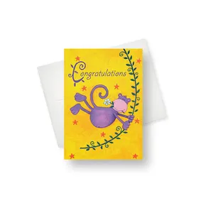 Full color printed custom Simple And Cute DIY Happy Birthday Anniversary Display Cardboard Greeting Card
