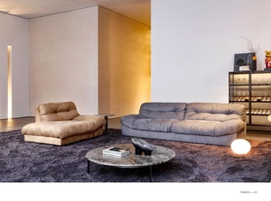 Customize Modular Sponge Leather Cloud High-<b>end</b> Minimalist Living Room Furniture Fabric - Product Image 3