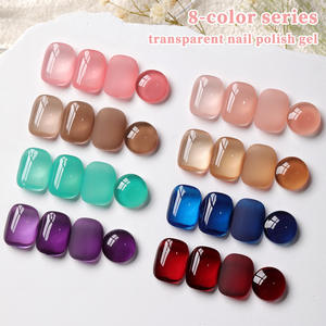 Nuevo Set de Esmalte de <span class=keywords><strong>Uñas</strong></span> en Gel UV de Moda 2025 de Larga Duración Adhesivo de Fototerapia Blanco Hielo Nude Piel y Púrpura Translúcido para Belleza - Product Image 3