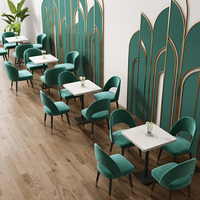 Canapé et table/chaises modernes en marbre pour restaurant, mobilier écologique de haute qualité, thème café double