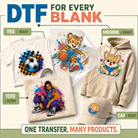 Vinyle de transfert thermique DTF prêt à presser personnalisé, film PET autocollant thermocollant pour T-shirt, autocollant lavable en gros