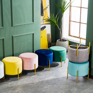 Yicheng belleza al por mayor diseño <span class=keywords><strong>de</strong></span> lujo Silla <span class=keywords><strong>de</strong></span> salón redonda barato moderno platillo silla zapatos cambiar taburete en línea al por mayor - Product Image 3